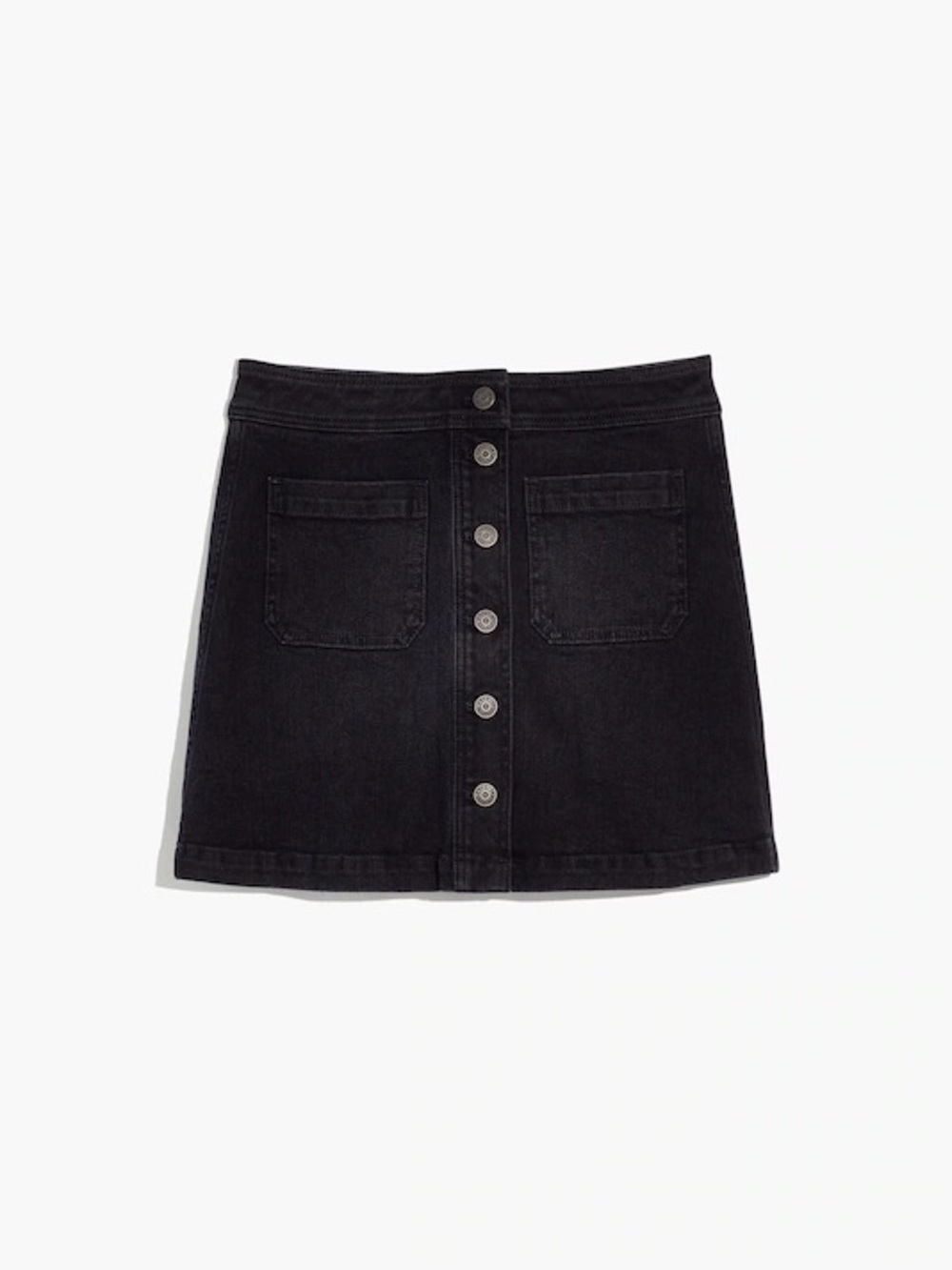 Madewell Stretch Denim A-Line Mini Skirt • 14 • Black Frost - Picture 1 of 8